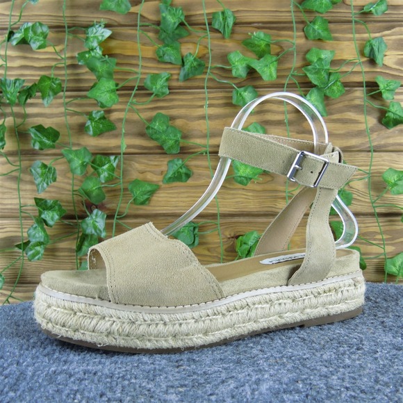 Steve Madden Women Gabi Espadrille Ankle Strap Beige Suede 6.5 Gently Used 2025 - Picture 1 of 6